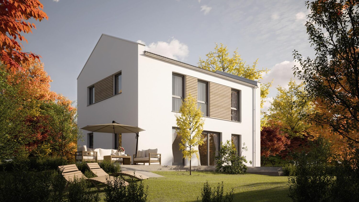 Schickes Stadthaus mit zeitgemäßen Schildgiebeln